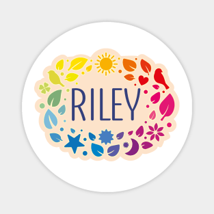 Riley name with colorful leaves Magnet